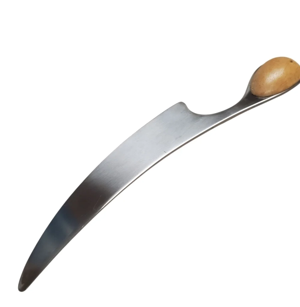 MCM Stainless Steel Cheese Knife with Wooden Teardrop Handle